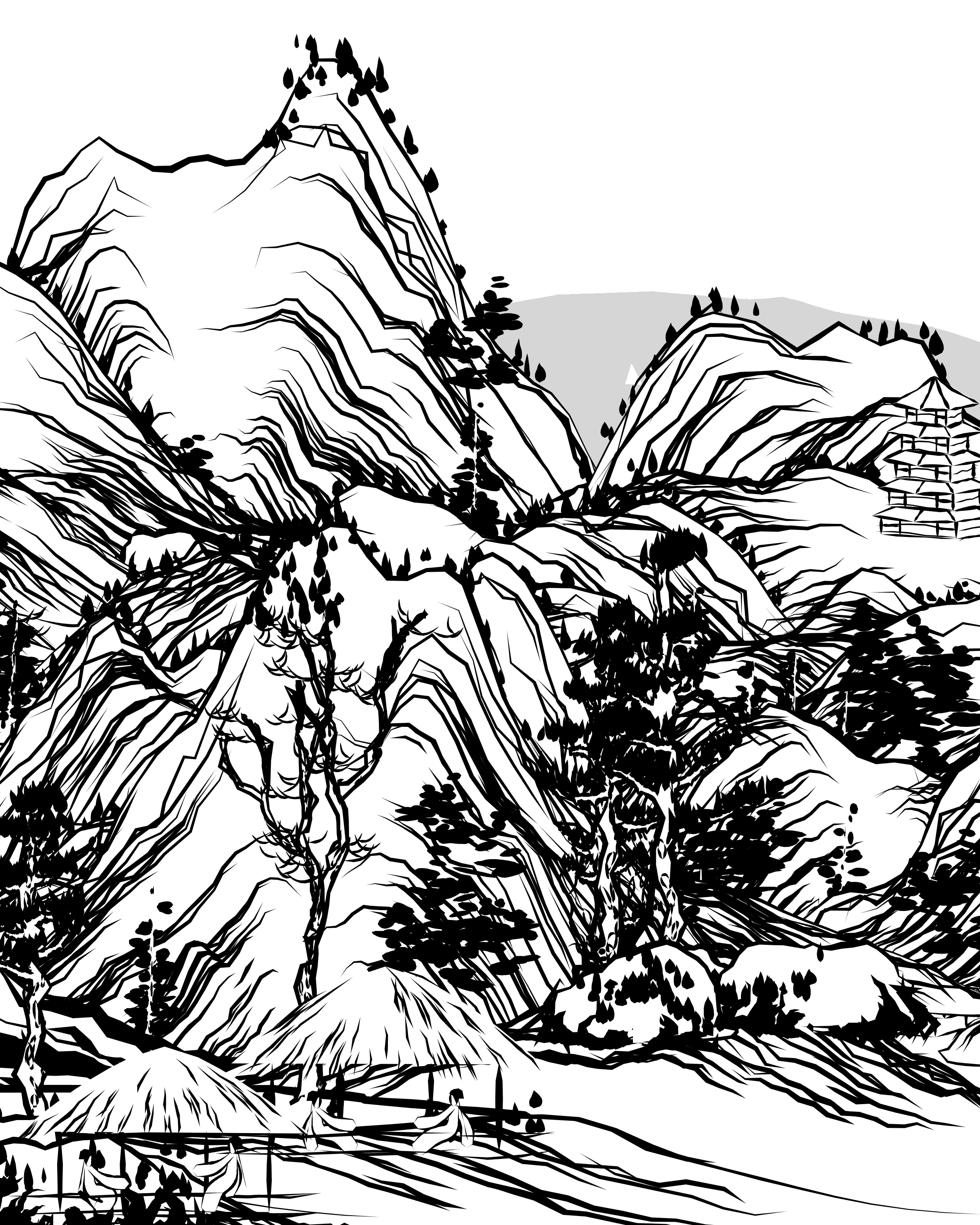 Shan-shui - Coloring Pages Generator